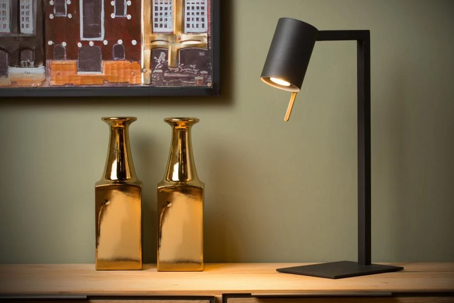 Lucide LESLEY - Schreibtischlampe - 1xGU10 - Schwarz - Atmosphäre 1